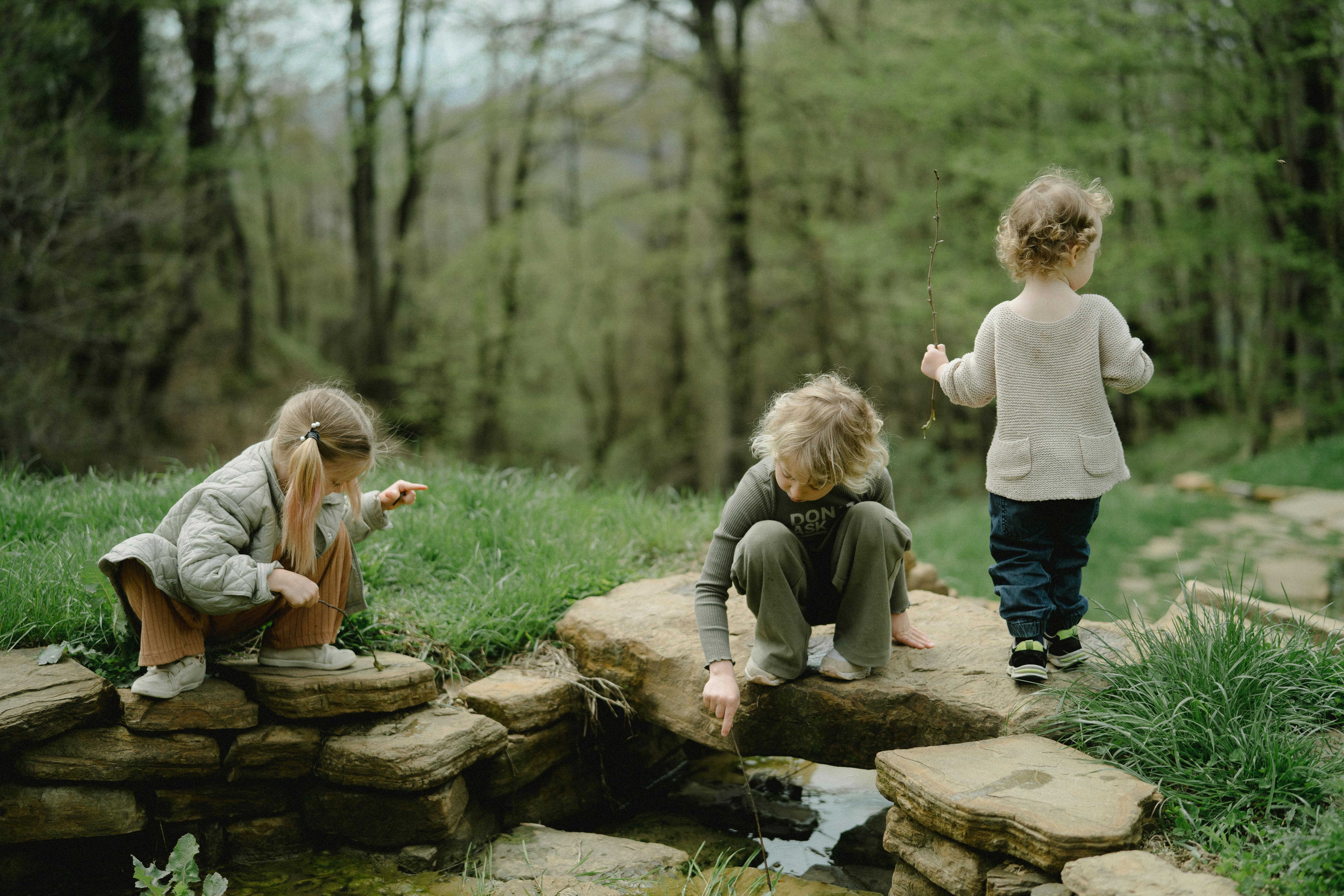 Children playing in nature
