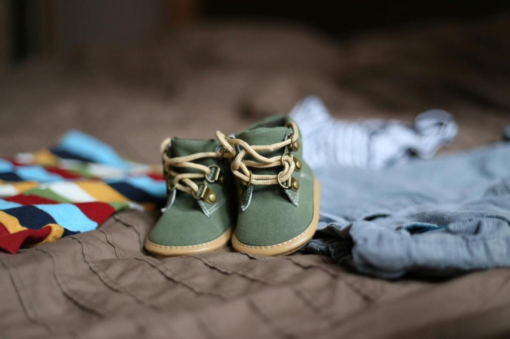 Green baby shoes