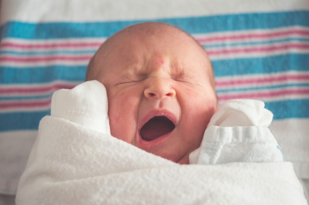 baby crying in hospital