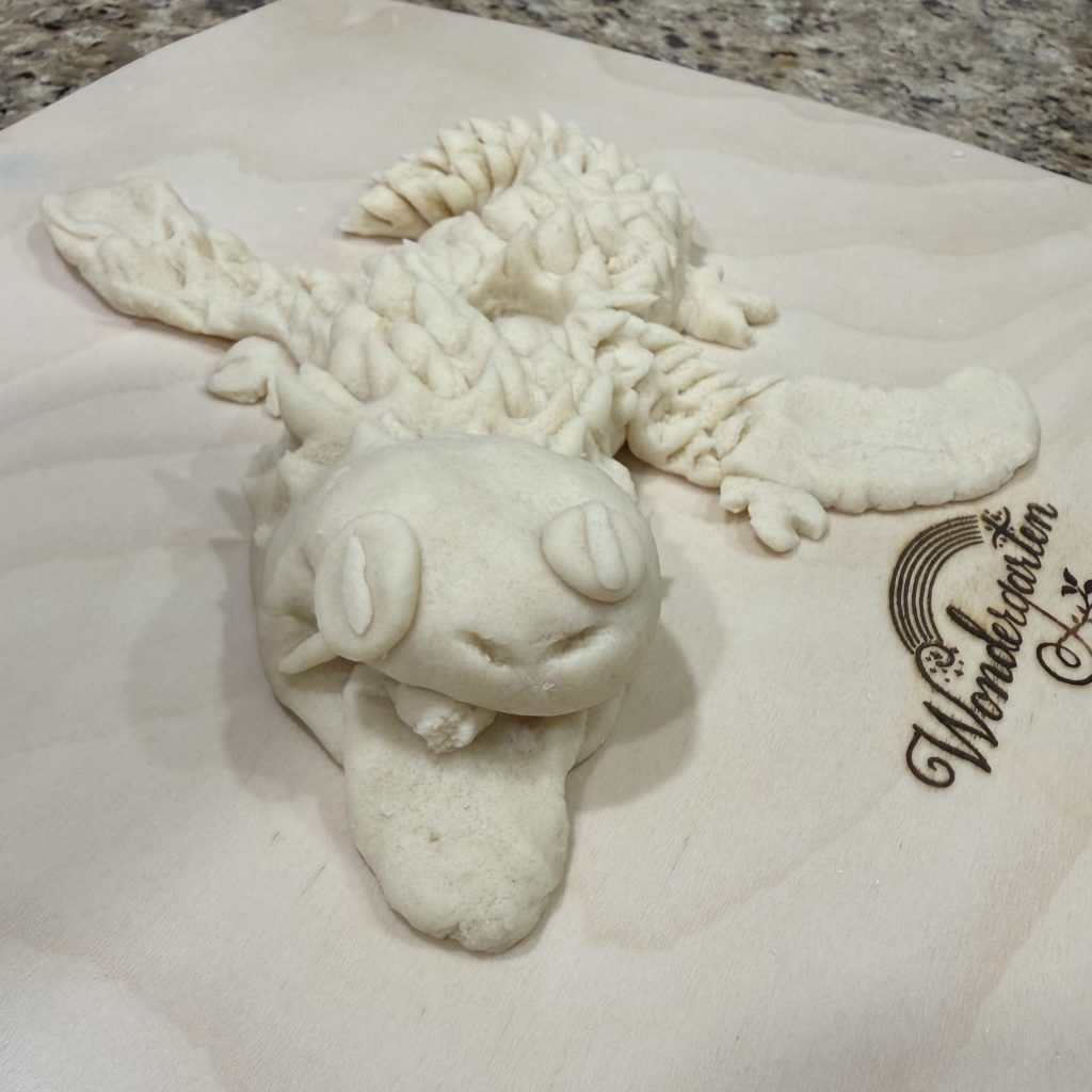 salt dough dragon candle holder michaelmas