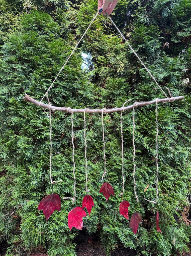 craft with beeswax leaf mobile